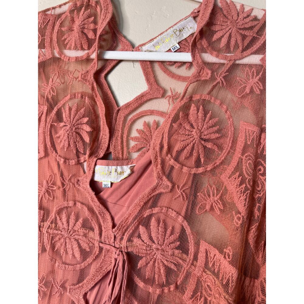 Jen's Pirate Booty Pixie Mykonos Kaftan Dress or Coverup in Clay MEDIUM/LARGE - Picture 4 of 7